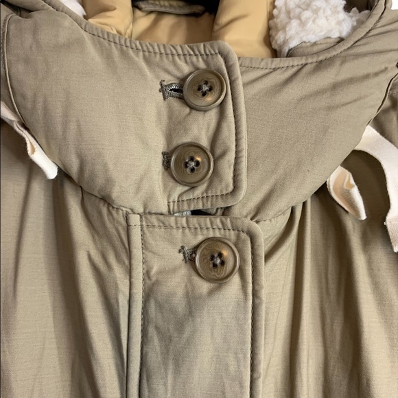 Abercrombie & Fitch Beige Winter Parka Heavy Down Drawstring Coat Size M - Picture 6 of 13